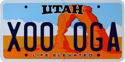 UT license plate X000GA