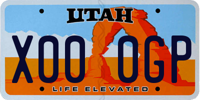 UT license plate X000GP