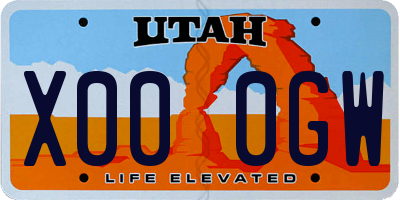 UT license plate X000GW