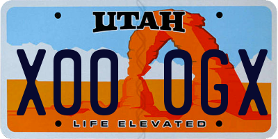 UT license plate X000GX