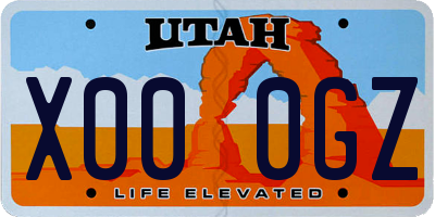 UT license plate X000GZ