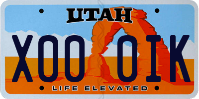 UT license plate X000IK