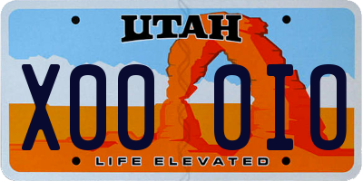 UT license plate X000IO