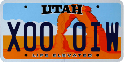 UT license plate X000IW