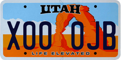 UT license plate X000JB