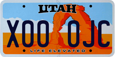 UT license plate X000JC