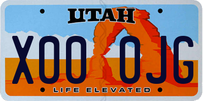 UT license plate X000JG
