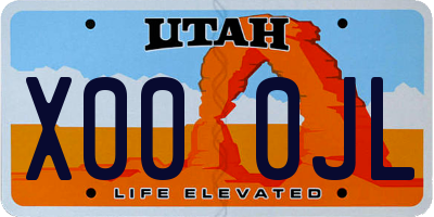 UT license plate X000JL