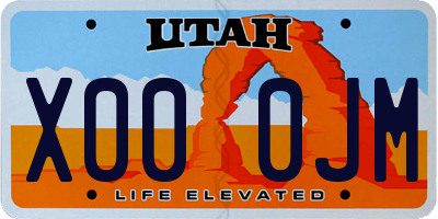 UT license plate X000JM