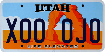 UT license plate X000JO