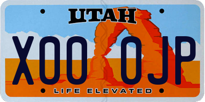 UT license plate X000JP