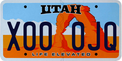 UT license plate X000JQ
