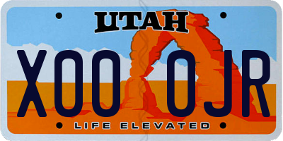 UT license plate X000JR
