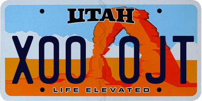 UT license plate X000JT