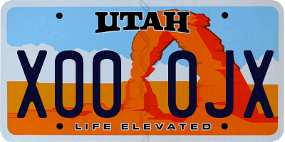 UT license plate X000JX