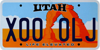 UT license plate X000LJ