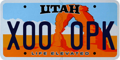 UT license plate X000PK