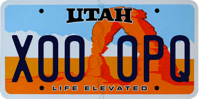 UT license plate X000PQ