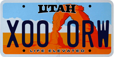 UT license plate X000RW