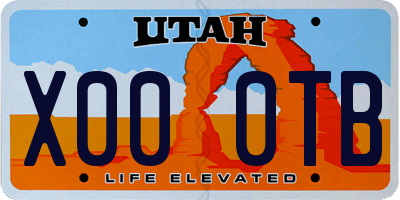 UT license plate X000TB