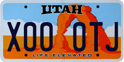 UT license plate X000TJ