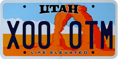 UT license plate X000TM
