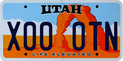 UT license plate X000TN