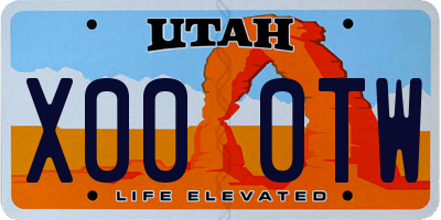 UT license plate X000TW