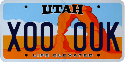UT license plate X000UK