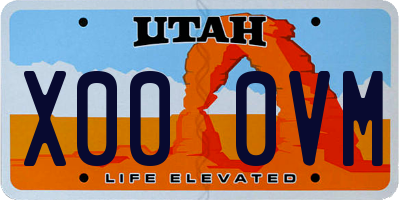 UT license plate X000VM