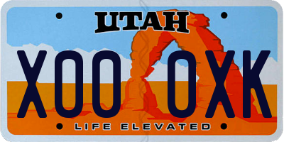 UT license plate X000XK