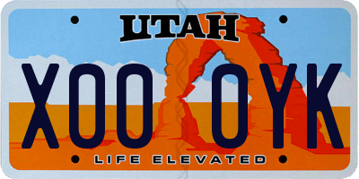 UT license plate X000YK
