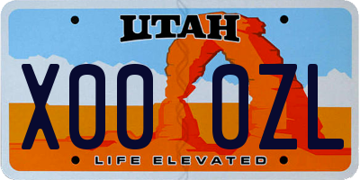 UT license plate X000ZL