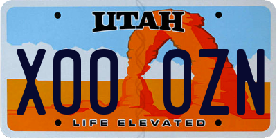 UT license plate X000ZN