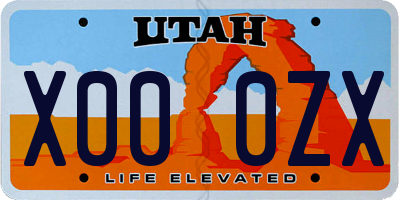 UT license plate X000ZX