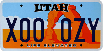 UT license plate X000ZY