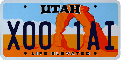 UT license plate X001AI