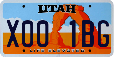 UT license plate X001BG
