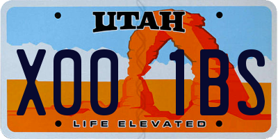 UT license plate X001BS