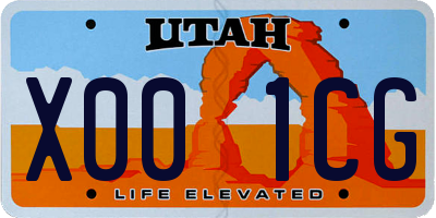 UT license plate X001CG