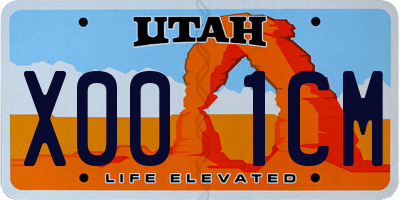 UT license plate X001CM