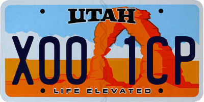 UT license plate X001CP