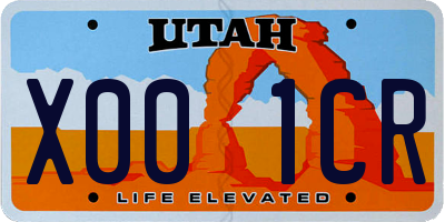 UT license plate X001CR