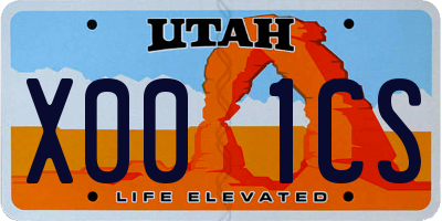 UT license plate X001CS