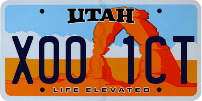 UT license plate X001CT