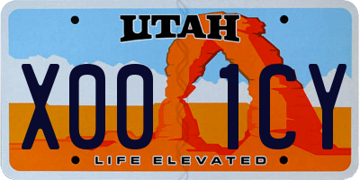 UT license plate X001CY