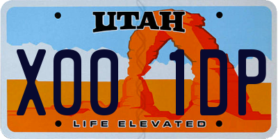 UT license plate X001DP