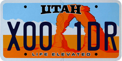 UT license plate X001DR