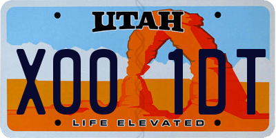 UT license plate X001DT