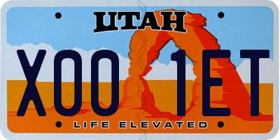 UT license plate X001ET